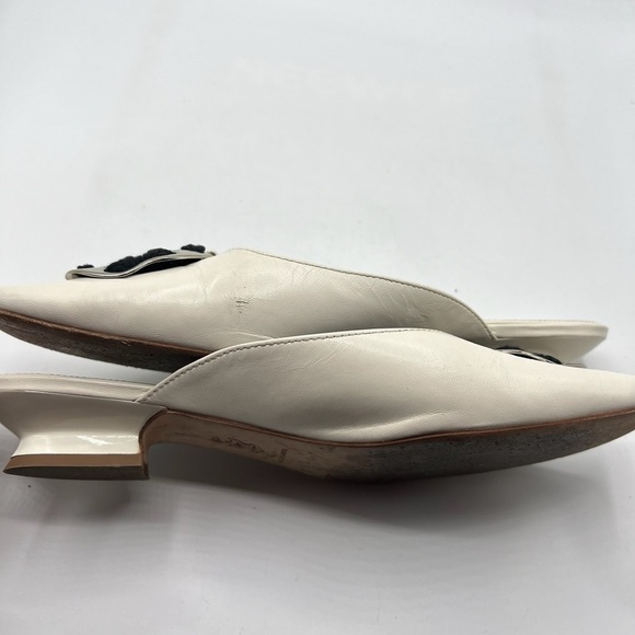 Tory Burch Sz 10 Patos Logo Kitten Heel Mules - Picture 8 of 13